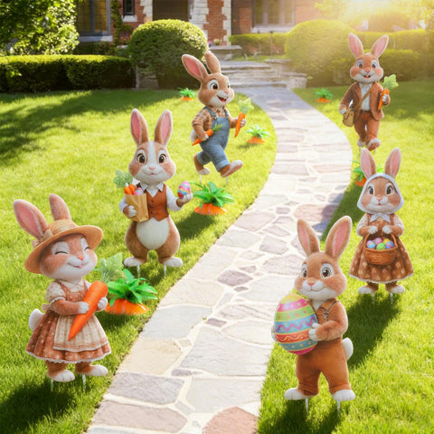 Wyupp Easter yard sign 3D design creates depth and visual interest on the lawn.