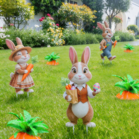 Wyupp 12-piece Easter decor set provides a cohesive front yard display.