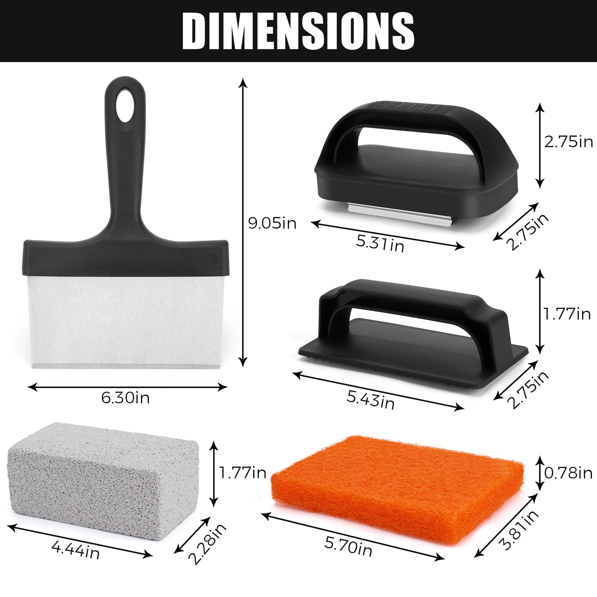 WYZJC scouring pads with handle offer safer, cooler scrubbing around the grill