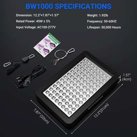 WZDRAGON BW1000 offers up to 50,000 hours of lifespan for reliability.