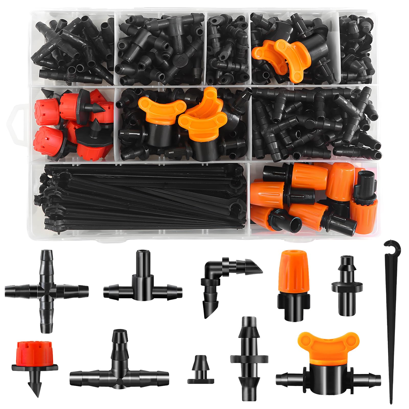 WZFLRUA 220-piece drip kit layout for quick irrigation setup and expansion