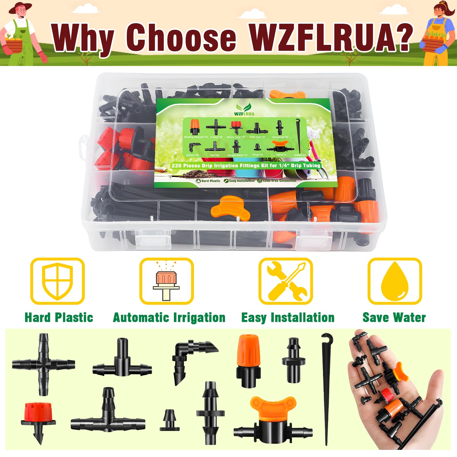 WZFLRUA elbows tees crosses offer versatile layout options