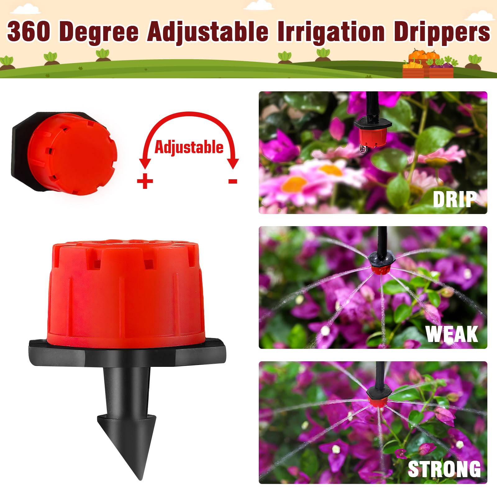 WZFLRUA flat Tee connectors ideal for expanding drip lines across beds.