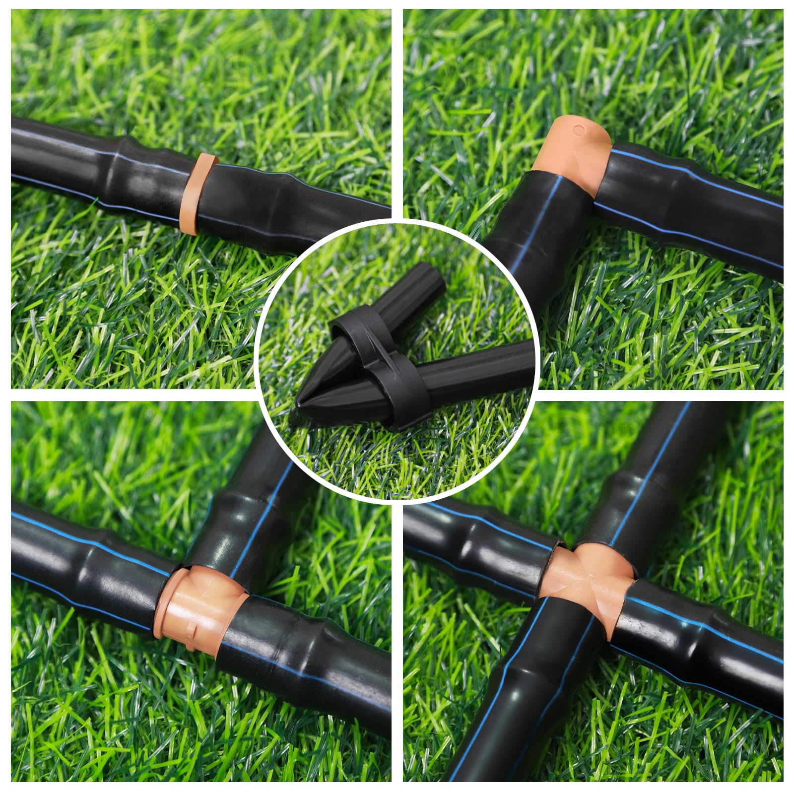 WZFLRUA half-inch crosses enabling 4-way irrigation branch points.