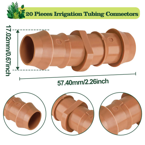 WZFLRUA half-inch drip tubing coupler demonstrates quick tool-free installation.