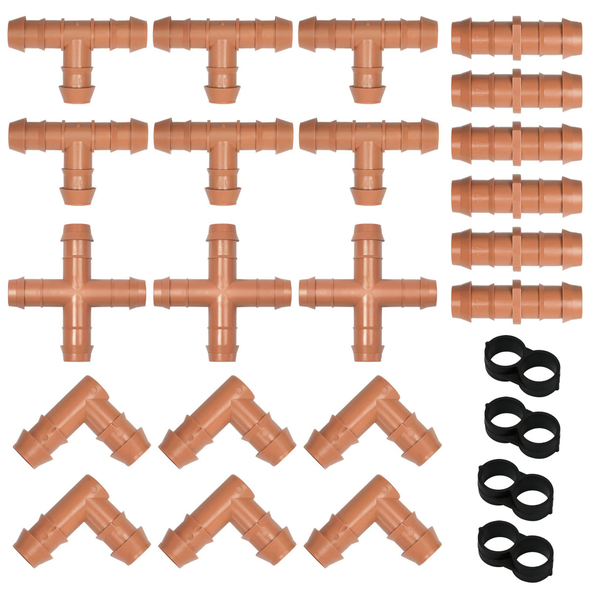 WZFLRUA half-inch drip fittings kit overview for versatile irrigation layouts.