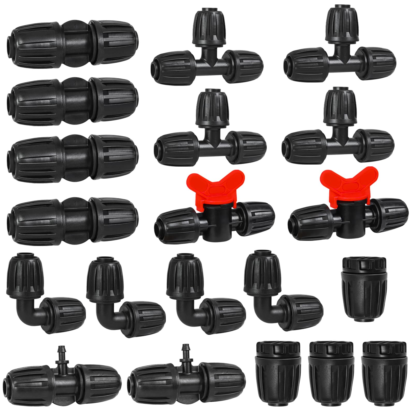 WZFLRUA half-inch drip fittings couplings provide secure, leak-free irrigation connections.
