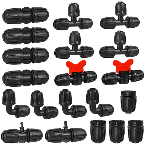 WZFLRUA half-inch drip fittings couplings provide secure, leak-free irrigation connections.
