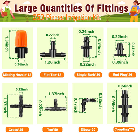 WZFLRUA misting nozzles (12) for even garden watering