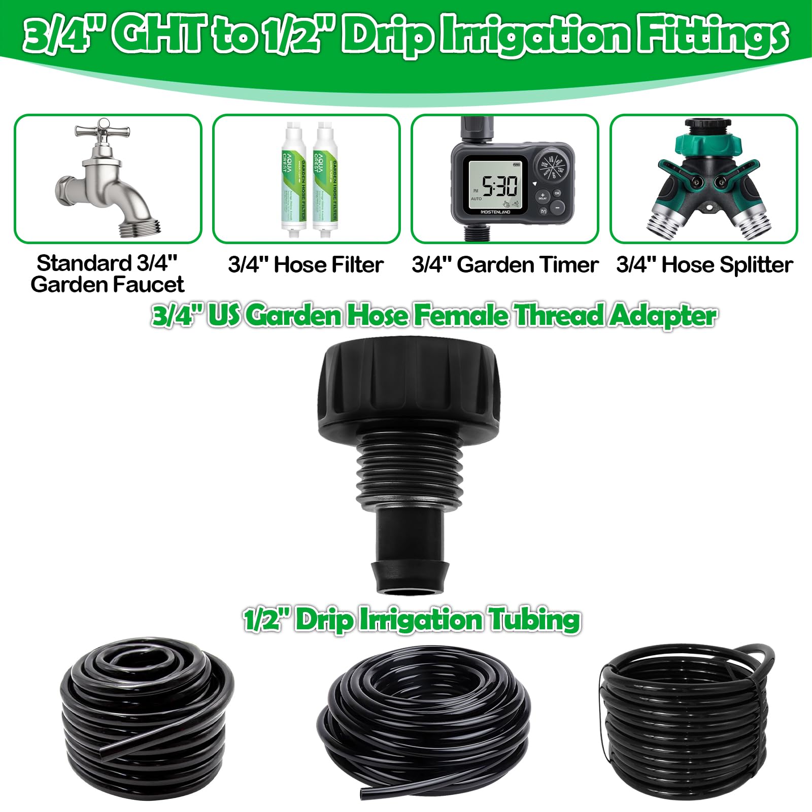 WZFLRUA one-piece construction drip adapter viewed from the side