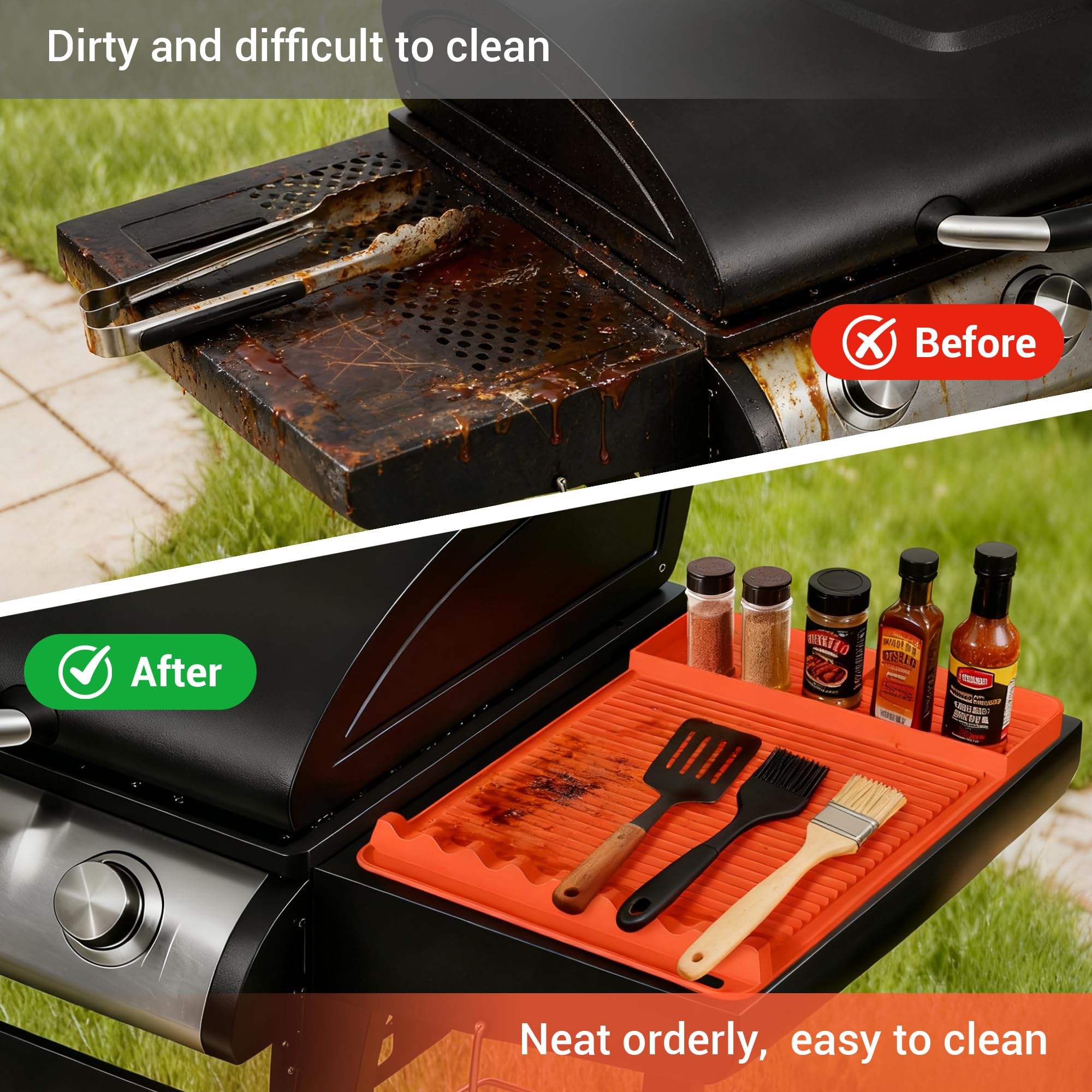 WZGUSXN wavy grip design provides non-slip handling during grilling.