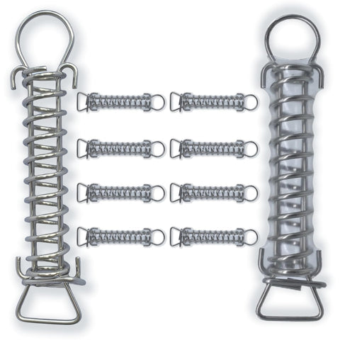WZKO 8-inch stainless steel spring closeup highlighting durability for winter pool covers