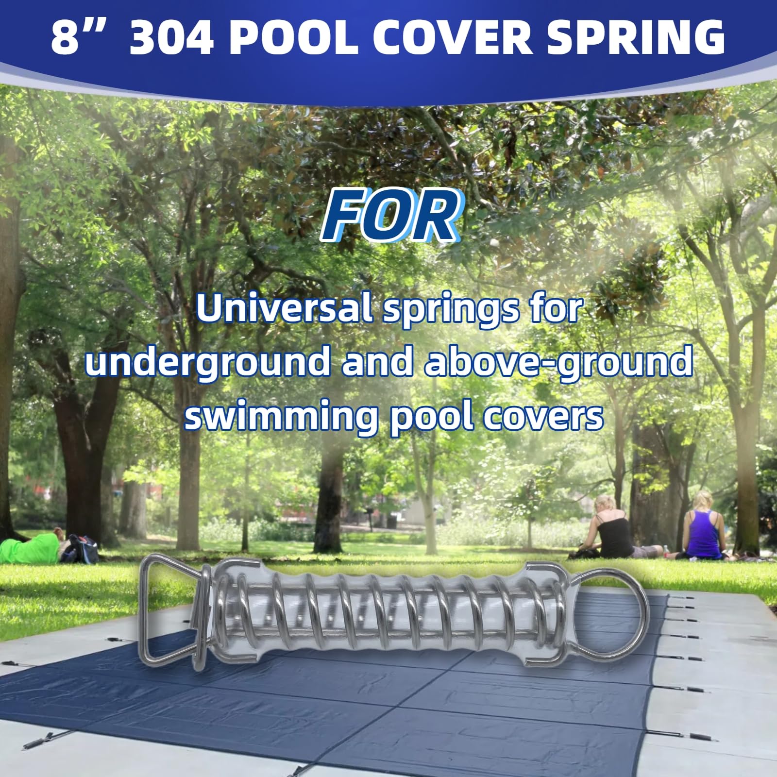 WZKO safety pool cover spring installed on edge for secure tension
