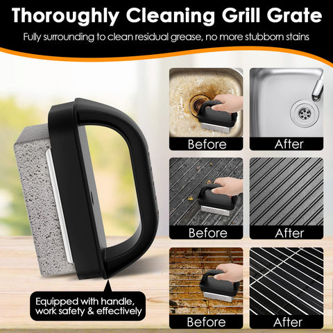Wzporzst griddle cleaning brick on textured surface showing coating-safe cleaning