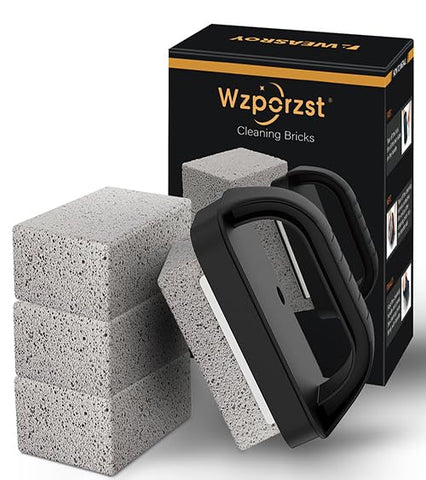 Wzporzst heavy duty griddle cleaning brick with handle showing pumice texture for quick residue removal