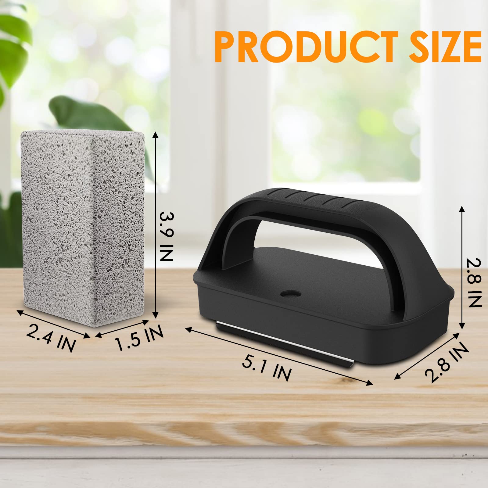 Wzporzst pumice stone for grilling close-up demonstrating safe non-bristle cleaning
