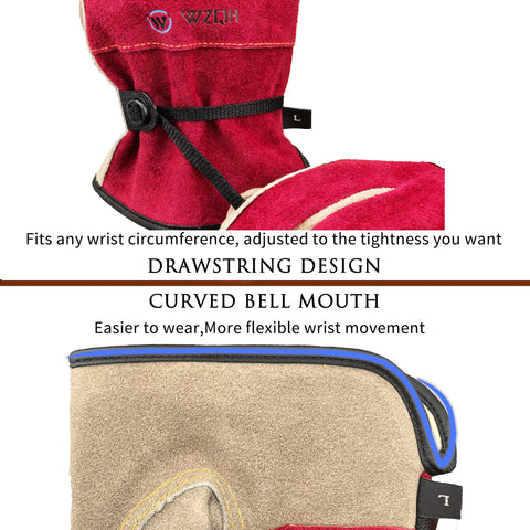 WZQH Leather Work Gloves with thorn-resistant design for safe pruning.