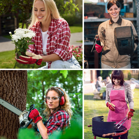 WZQH Leather Work Gloves offering reliable grip for construction and yard projects.