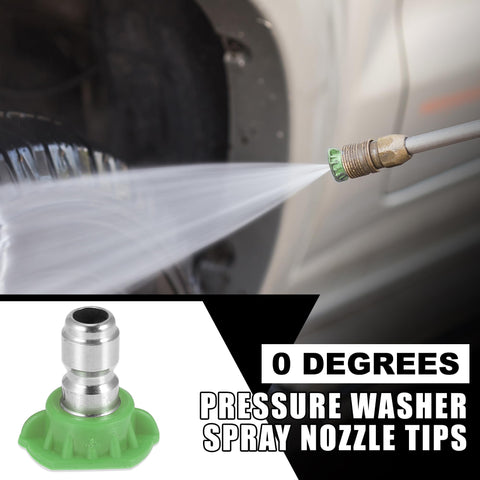 X AUTOHAUX green 25° nozzle connected to quick connector for faster setups