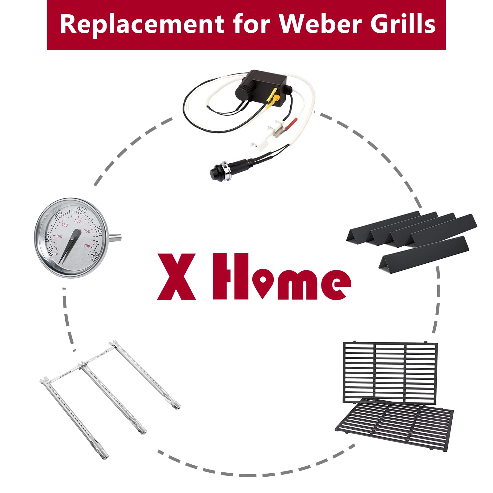X Home 7638 Heavy-duty cast iron construction for outdoor grilling