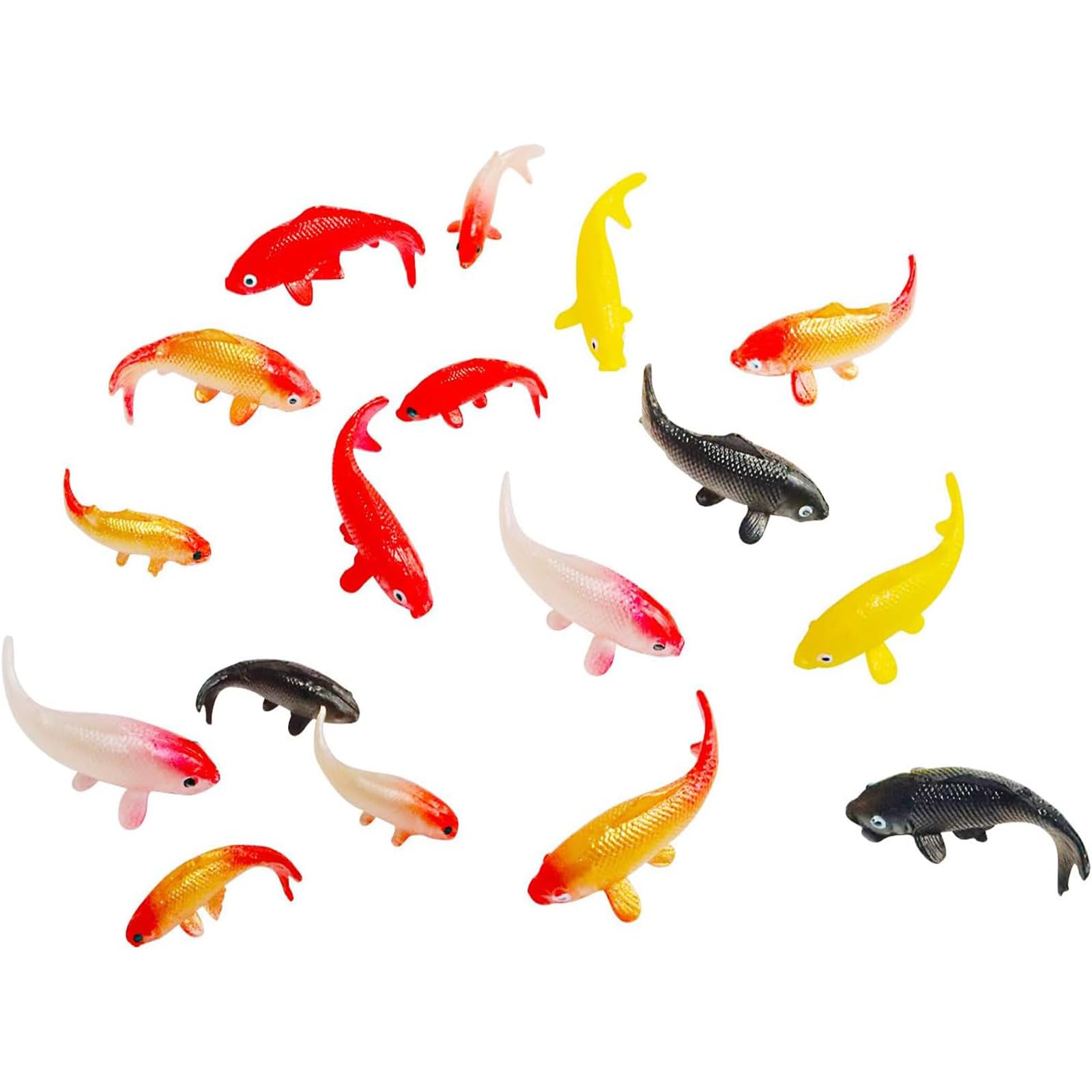 X Hot Popcorn 40pcs koi fish pack, lifelike plastic figures for crafts.