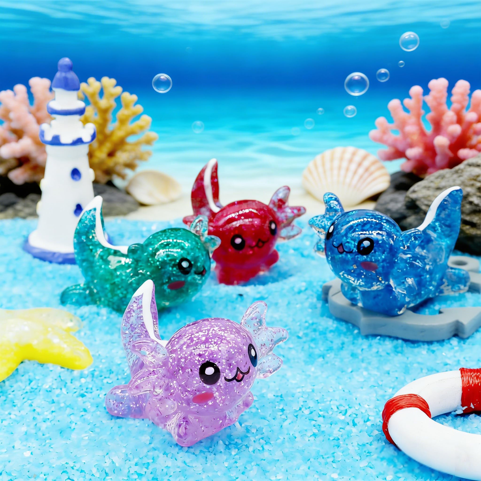 X Hot Popcorn axolotl miniature serves as a cute cake topper option.