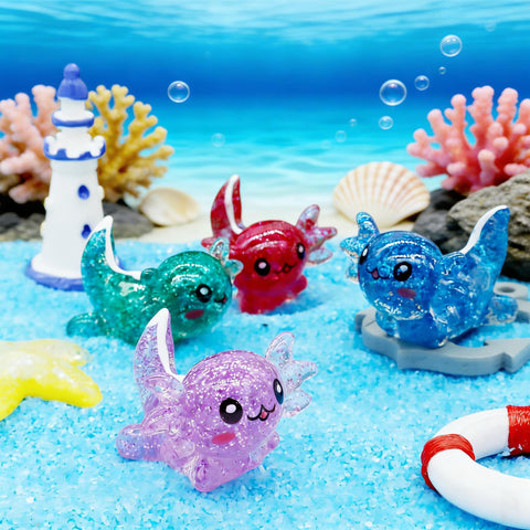 X Hot Popcorn axolotl miniature serves as a cute cake topper option.