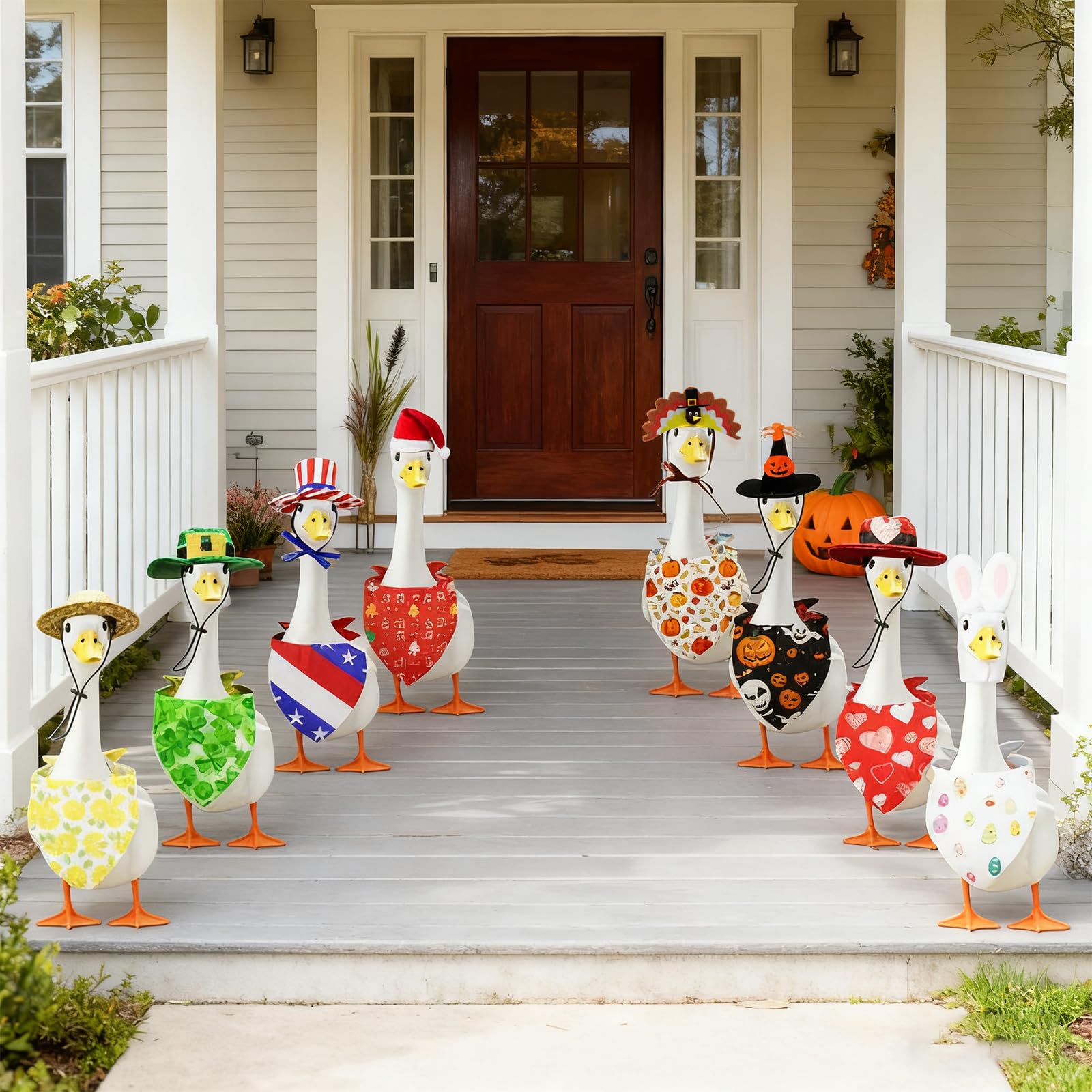 X-Kingsun autumn goose outfit evokes festive yard ambiance.