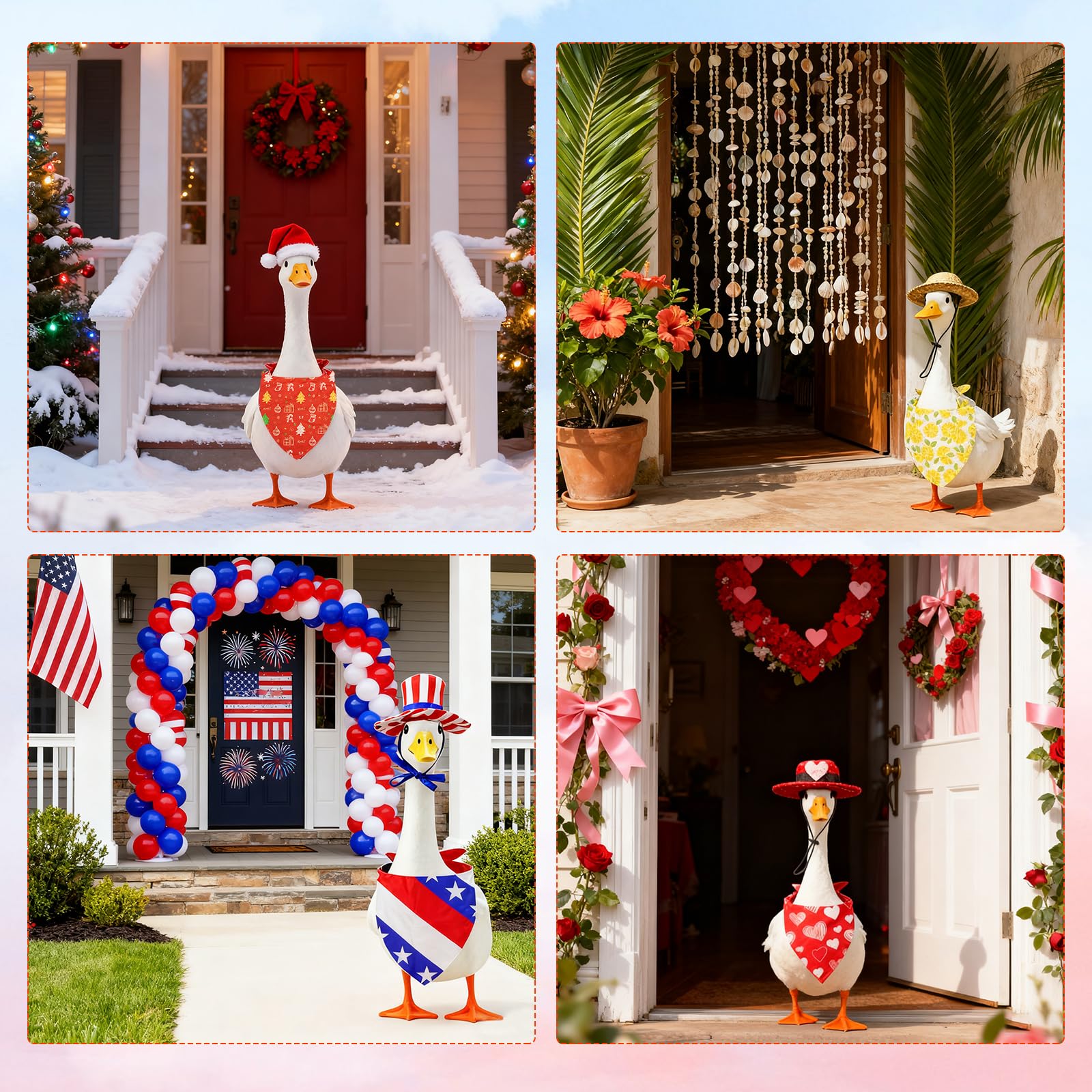 X-Kingsun summer goose outfit for porch décor and photo-worthy moments.