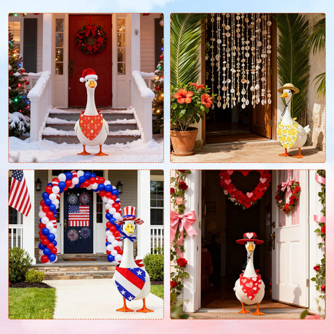 X-Kingsun summer goose outfit for porch décor and photo-worthy moments.