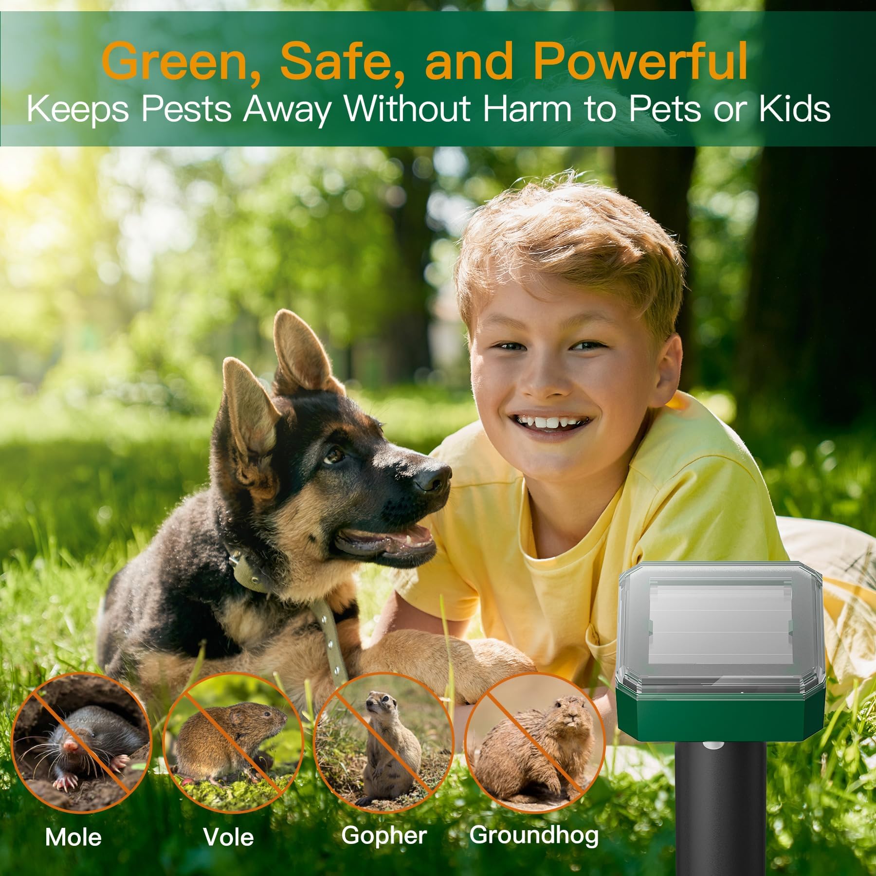 X-octenol mole repellent solar stake easy installation in minutes