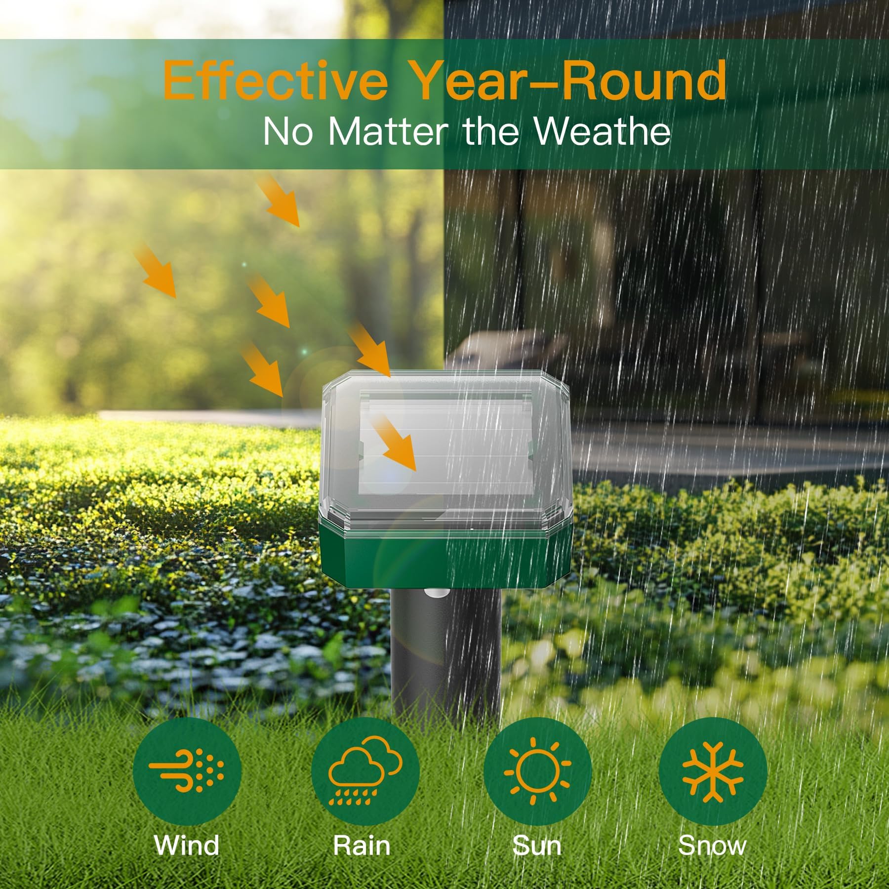 X-octenol mole repellent solar stake weatherproof in all seasons
