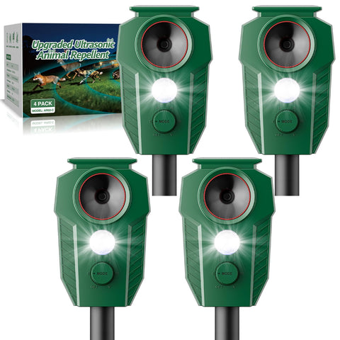 X-octenol solar ultrasonic animal repellent front view deterring wildlife from gardens.