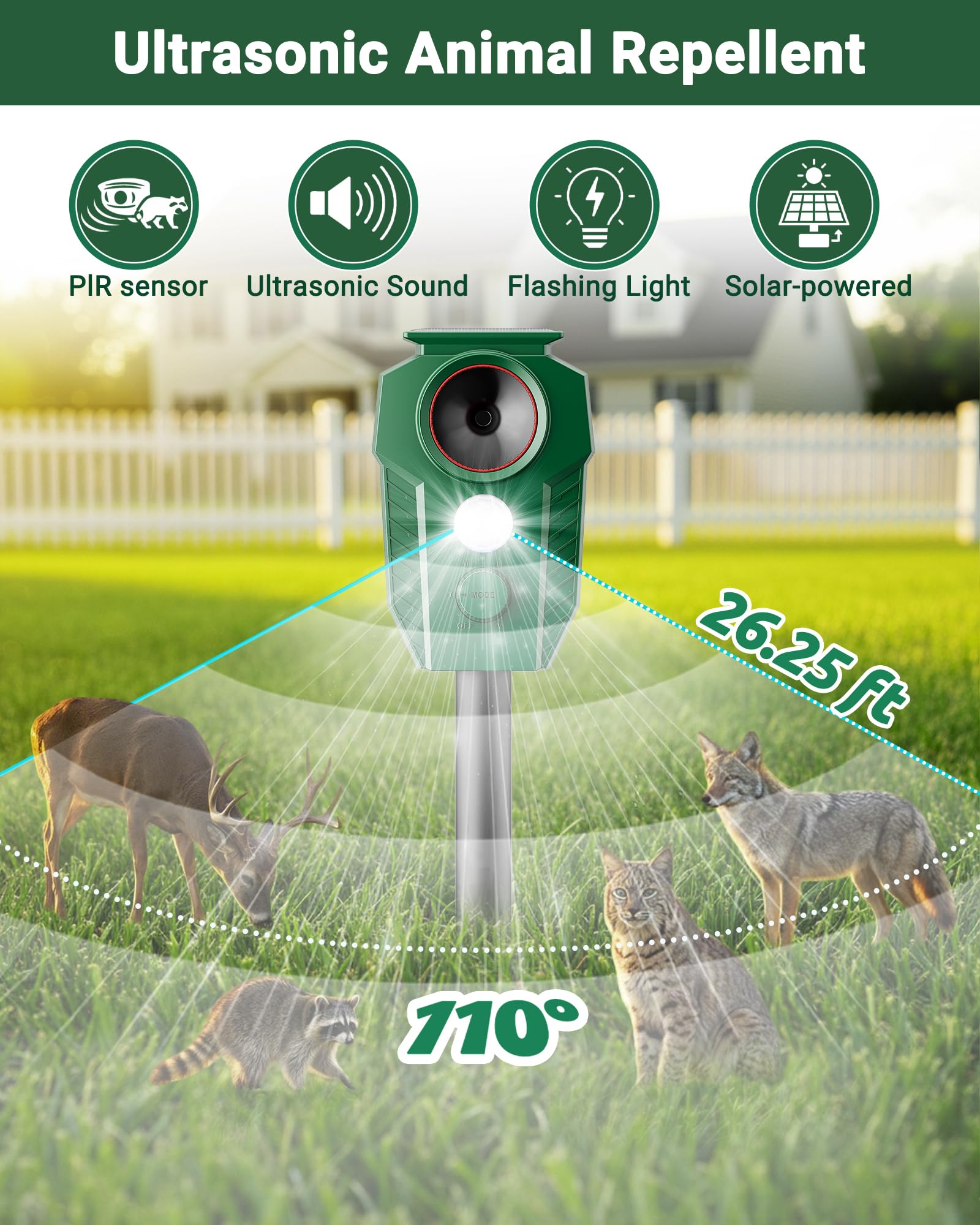 IP65 weatherproof rating shown on X-octenol ultrasonic repellent.