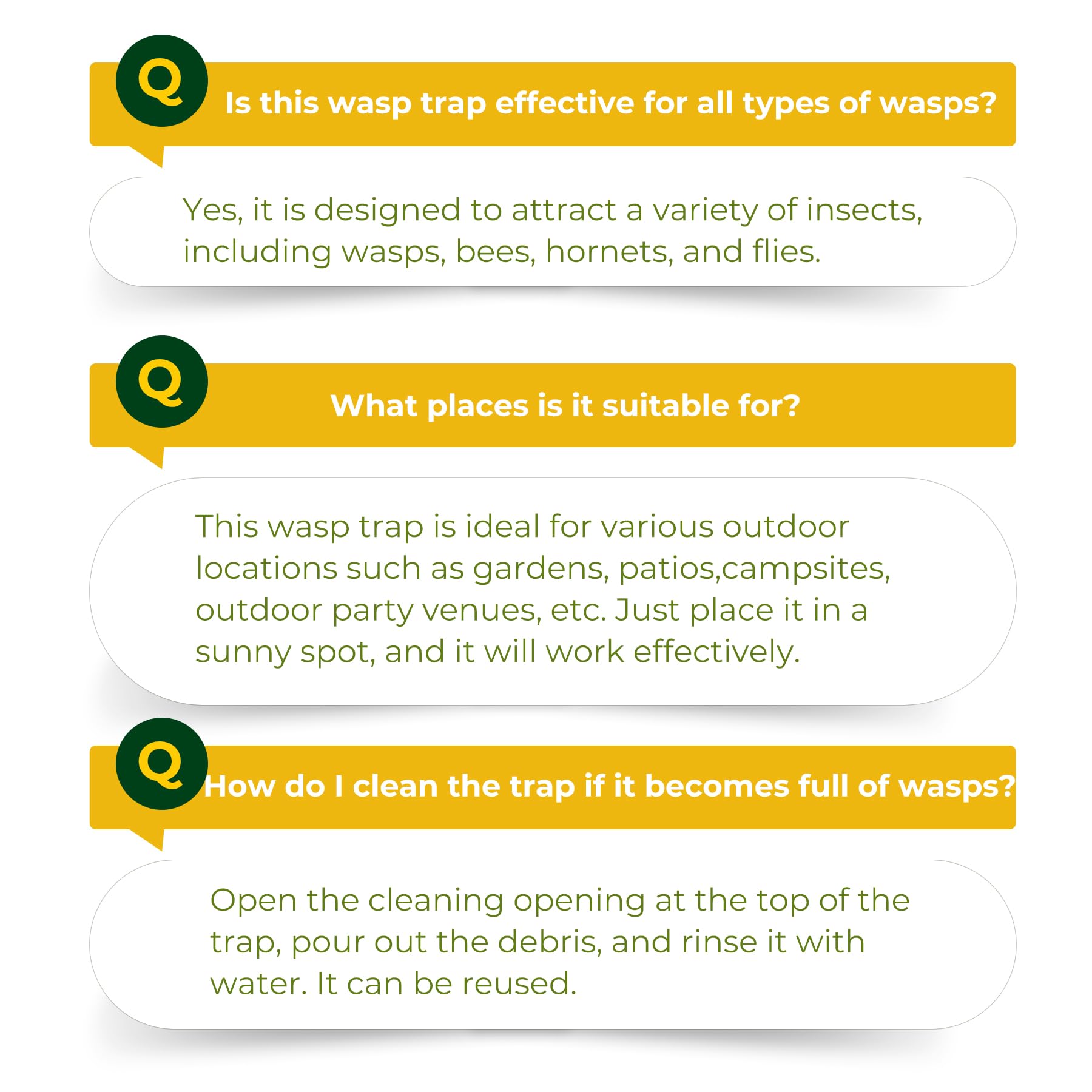 X-octenol Wasp Trap 4-pack provides versatile outdoor coverage