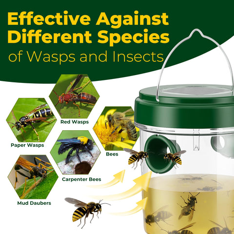 X-octenol Wasp Trap featuring a hanging hook for quick, tool-free installation