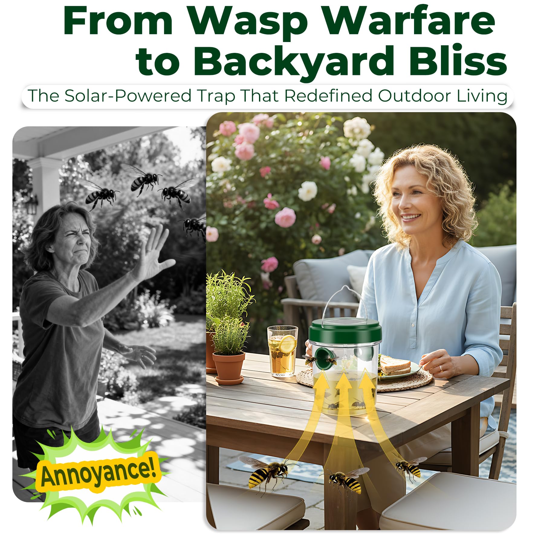 X-octenol Wasp Trap reusable and easy to refill every 2–3 weeks