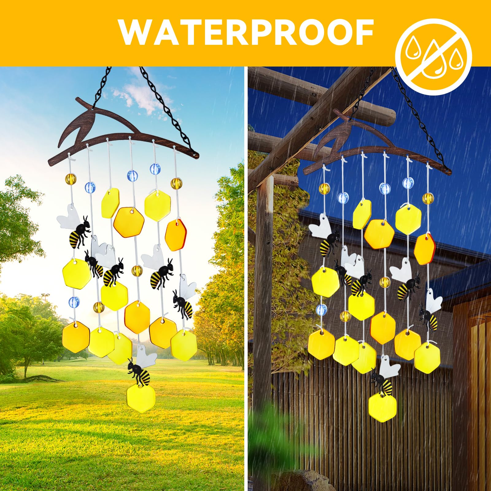 X-PREK yellow glass beads catch light, enhancing curb appeal and visual charm.