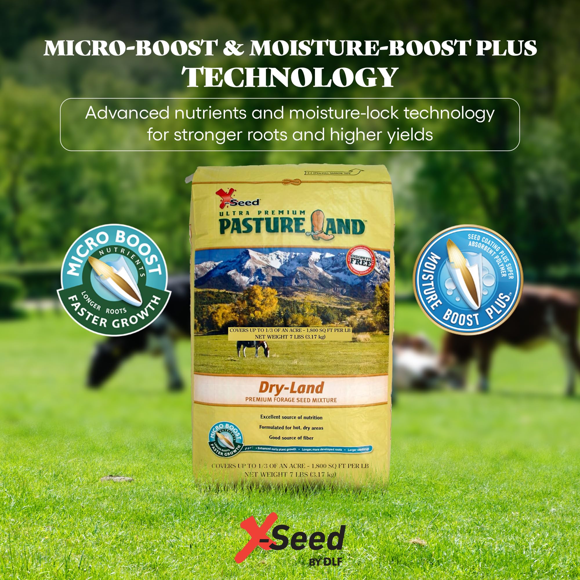 X-Seed Micro-Boost enhances germination and early root development for quicker forage