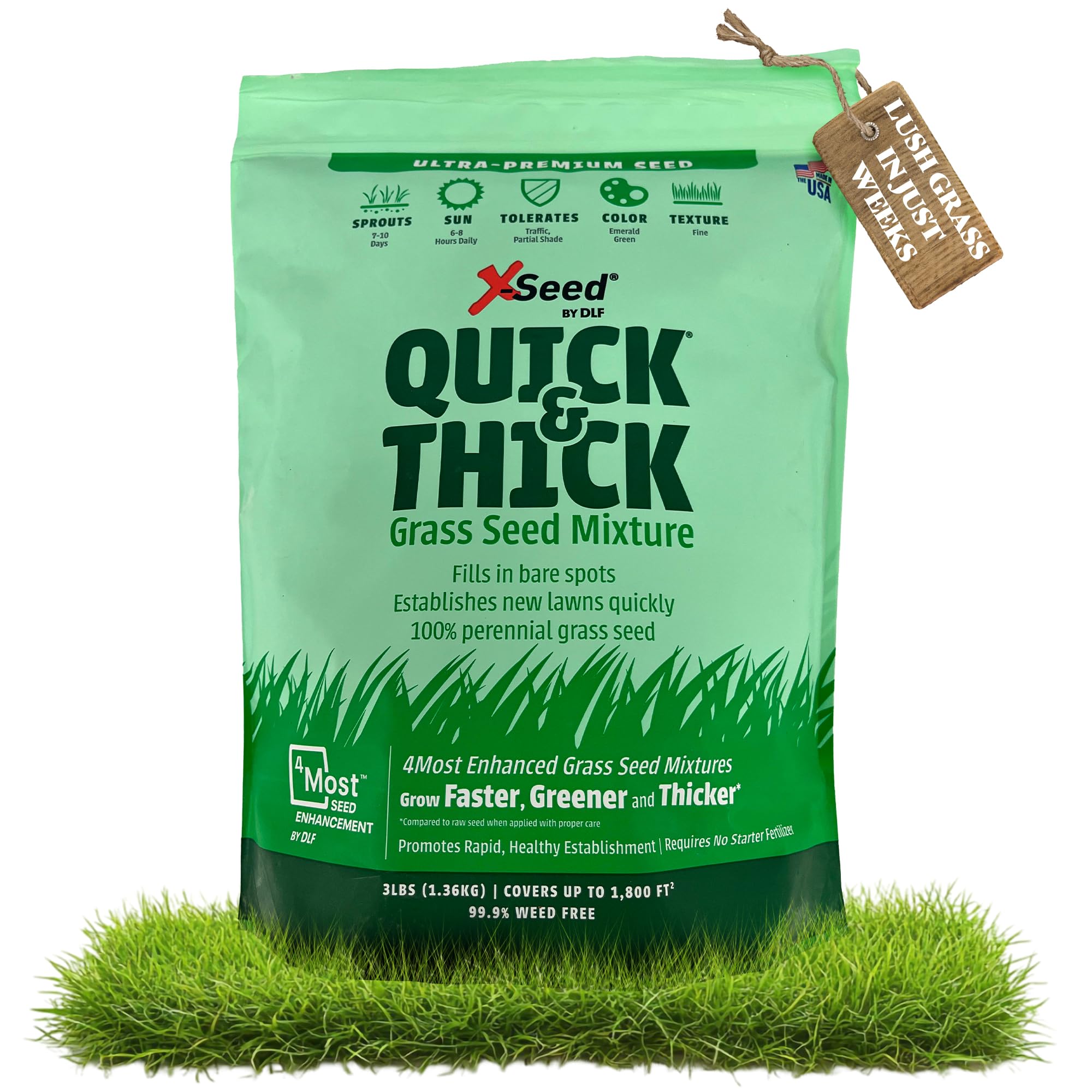 X-Seed Ultra Premium seed bag ready for fast germination and lush lawn
