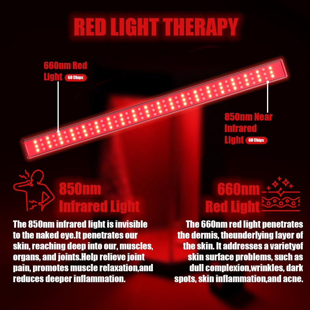 X-Vitalis red light panel with 660nm/850nm for a soothing ambience.