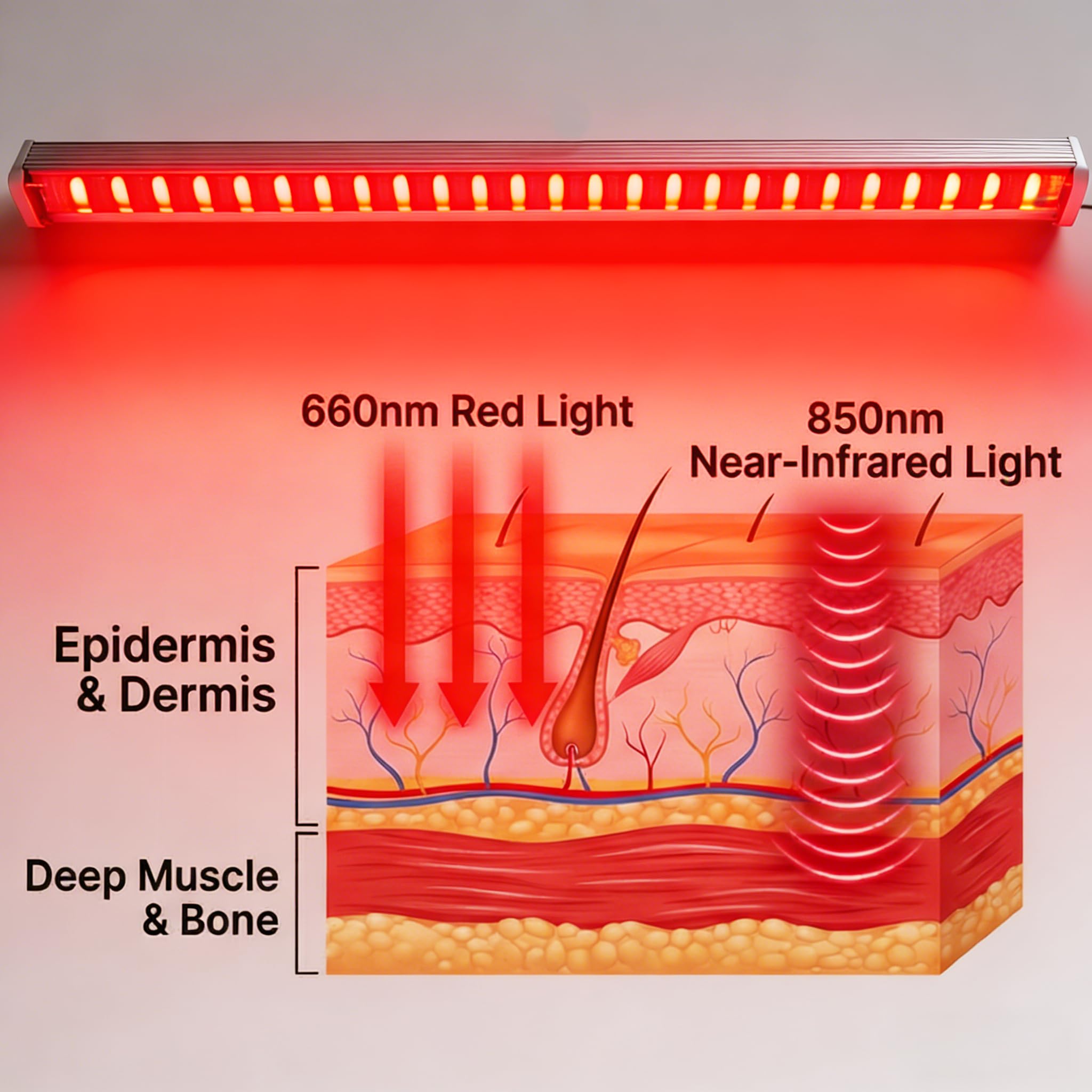 X-Vitalis red light panel ready for easy setup in a sauna setting.