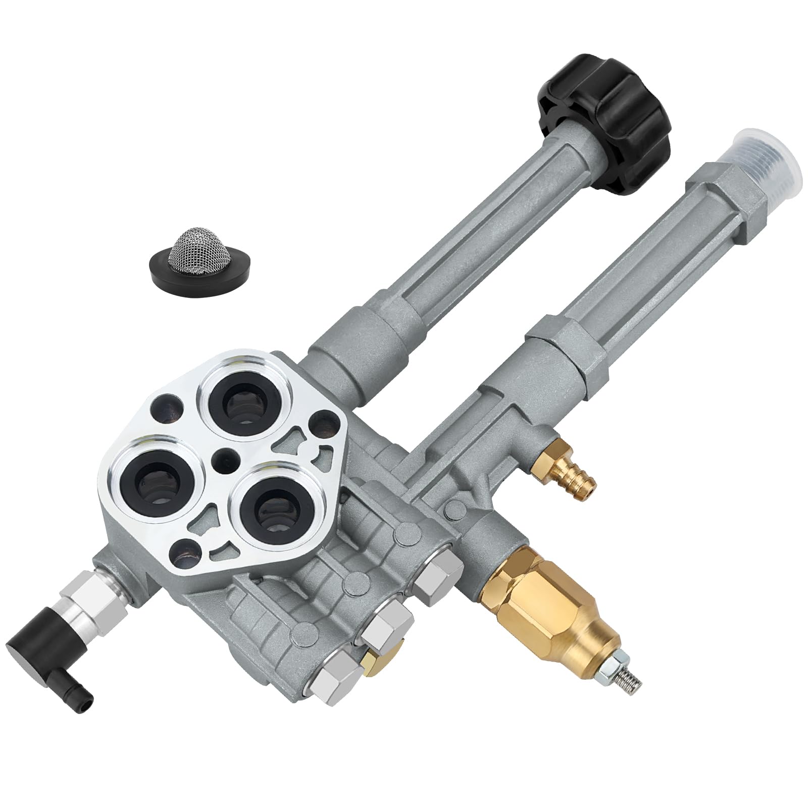 X4XZ AR42518 pump head assembly closeup shows precise fit for Troy-Bilt