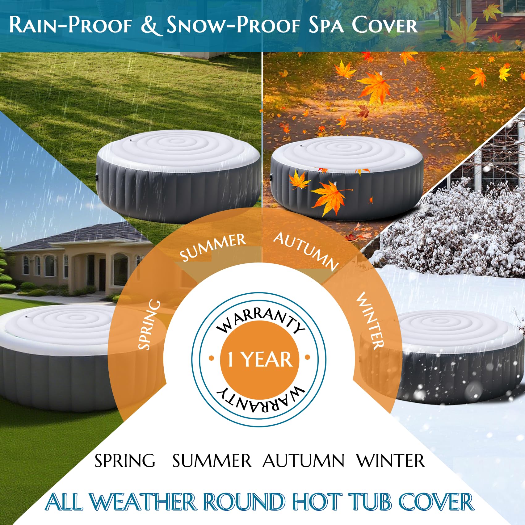 Xajerter weatherproof, flame-resistant material stands up to wind and rain.