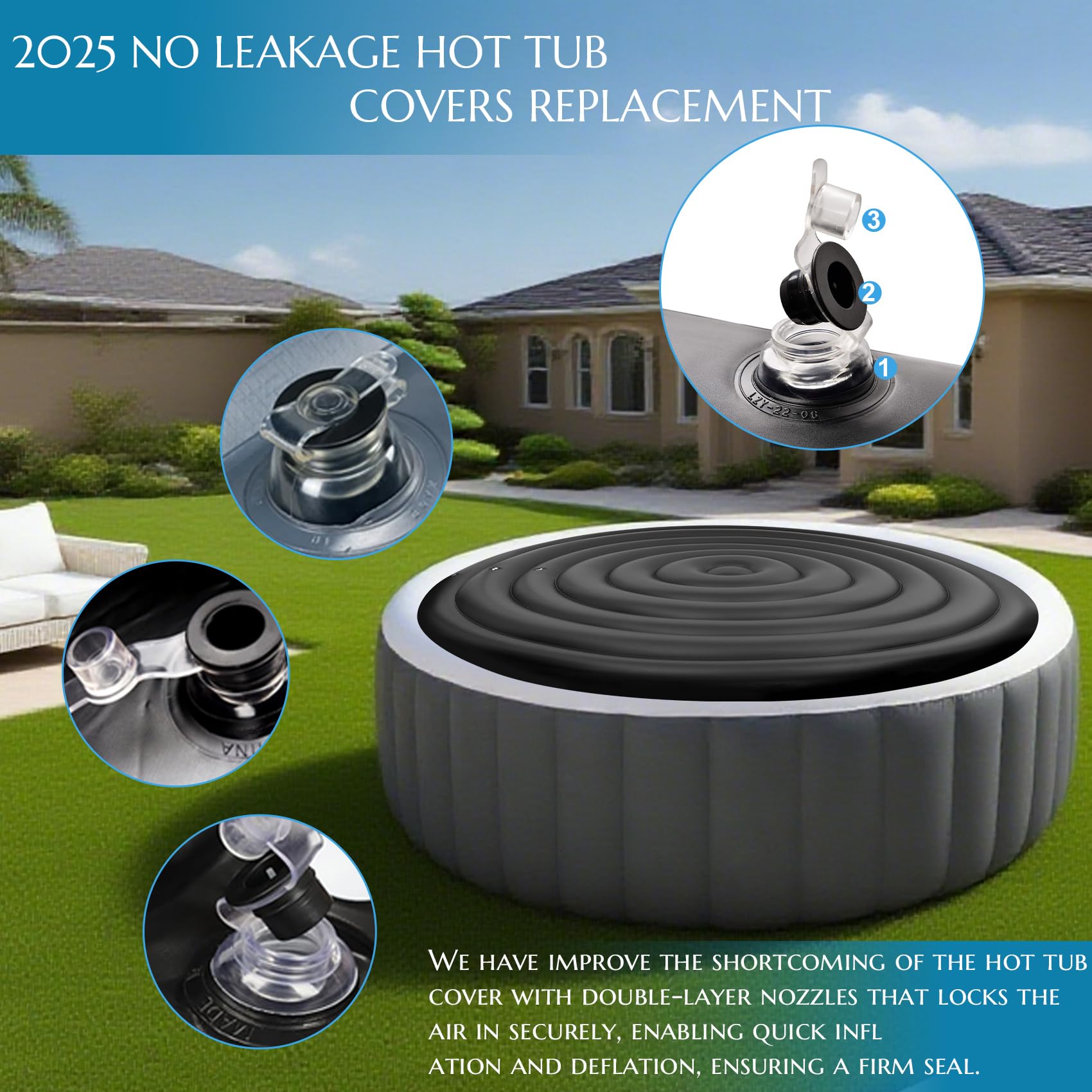 Xajerter insulated cover highlighting heat retention for outdoor tubs