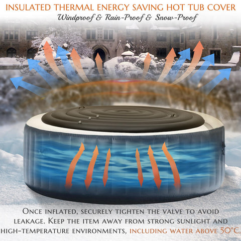 Xajerter round 07ft insulated tub cover preserves warmth and reduces energy use.