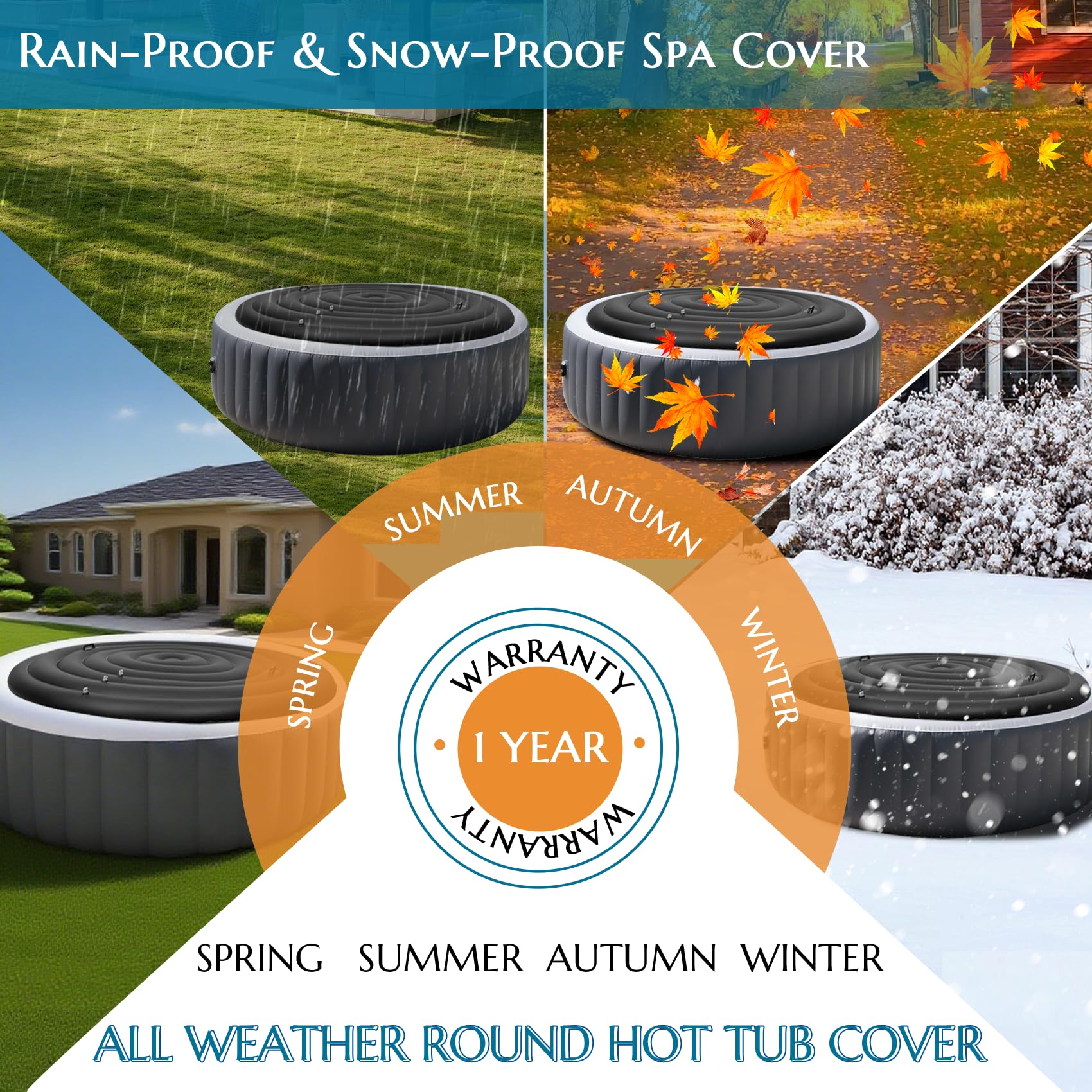 Xajerter weatherproof lid shields spa from wind and snow
