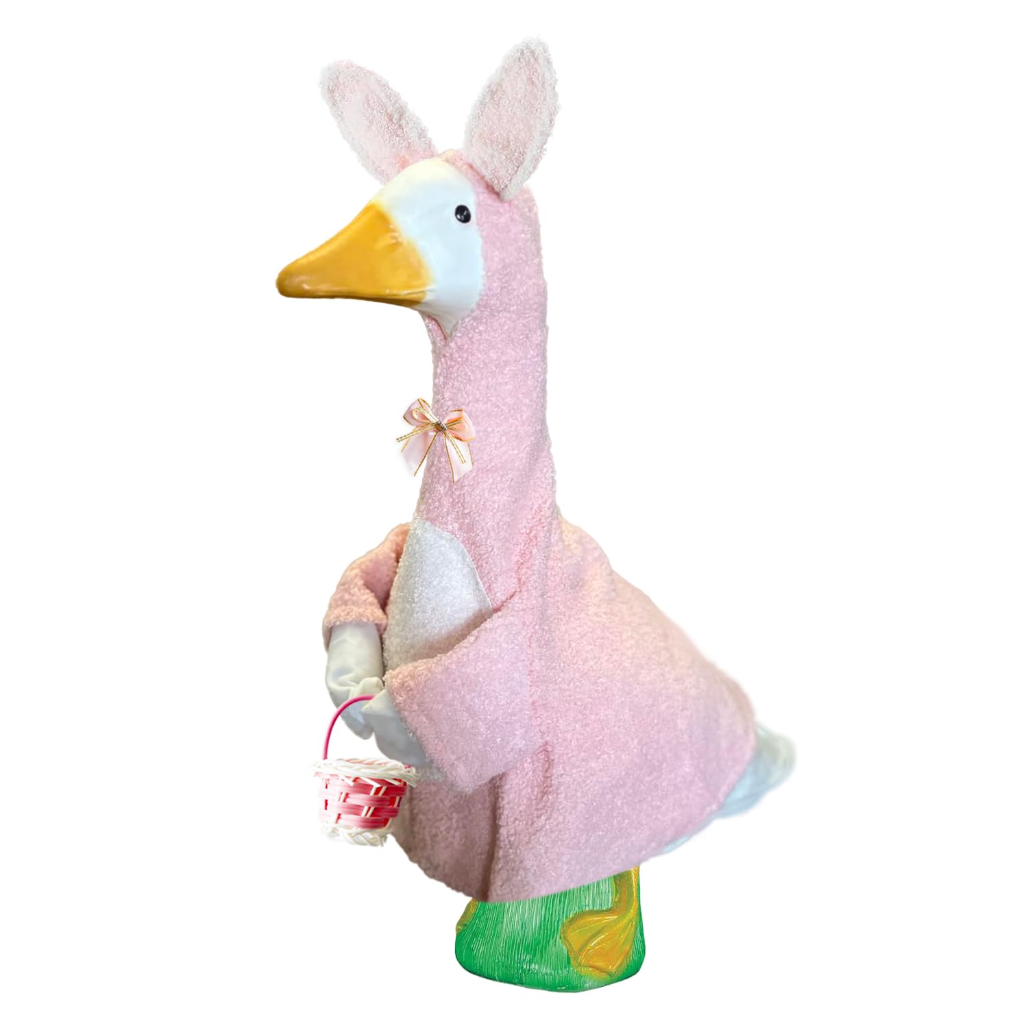 XAKNXGU Easter Bunny Outfit on a 23-inch goose, front view, creating a charming outdoor focal point.