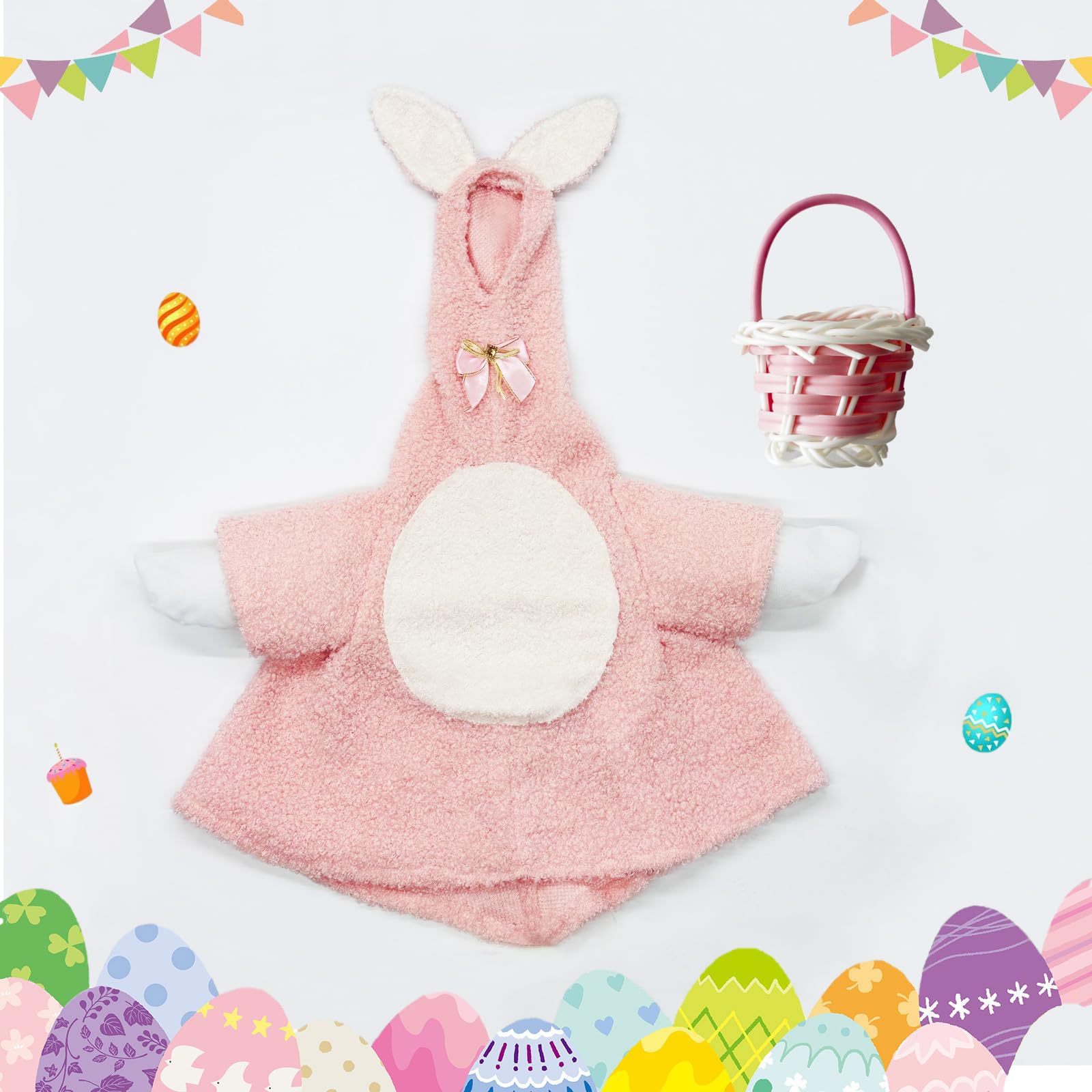 XAKNXGU Easter Bunny Outfit on a 23-inch goose, side view, adds playful seasonal character.