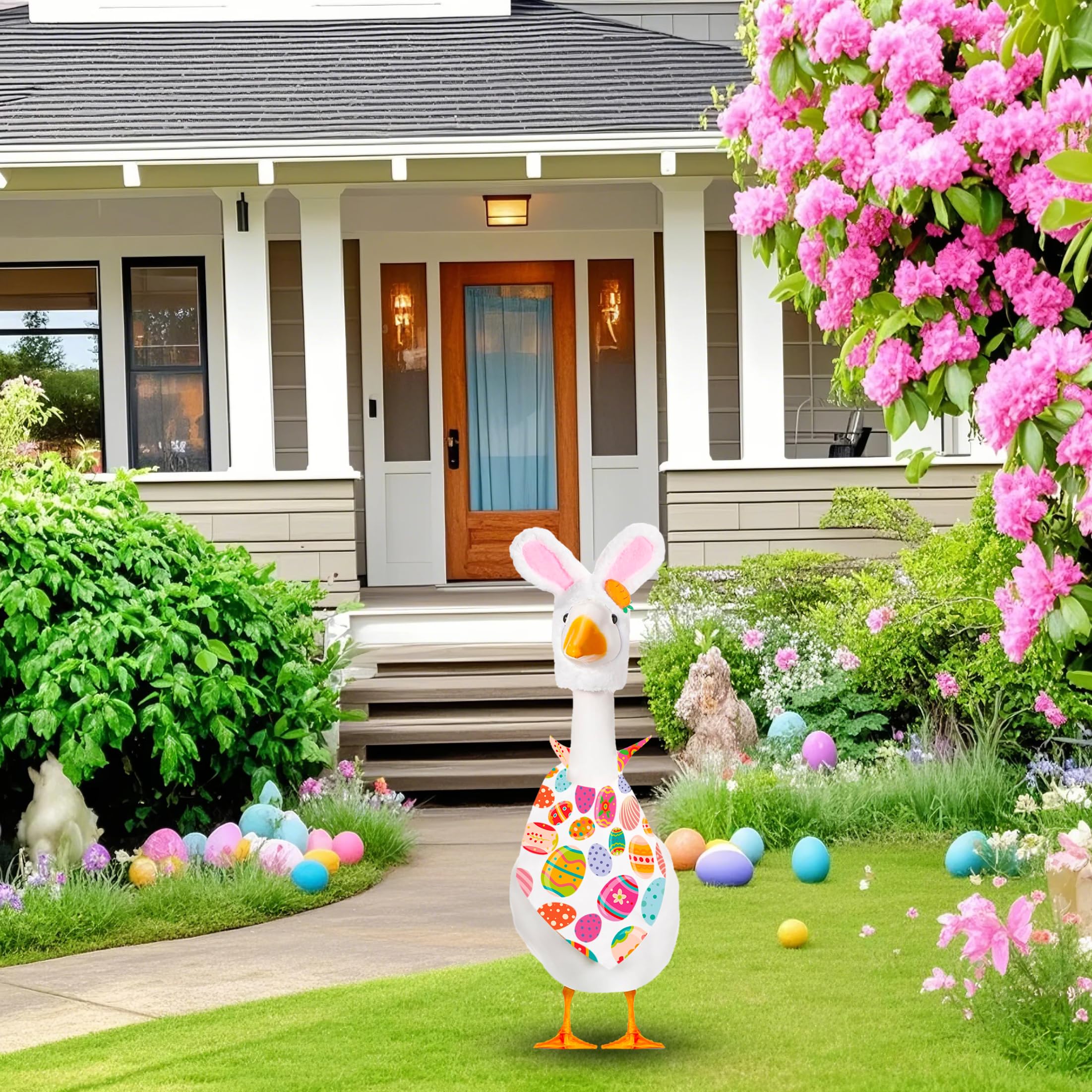 XAKNXGU Easter-design-goose-costume elevates curb appeal for spring celebrations.